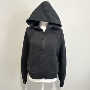 Lululemon Womens Scuba Half Zip Hoodie in Black Size M/L Oversized Sweater